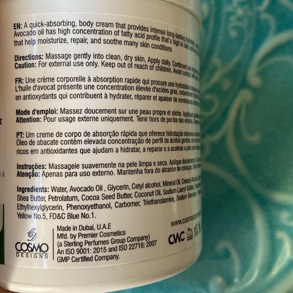 Cosmo Unopened Avocado Body Creme Intense Hyde - Picture 5 of 8